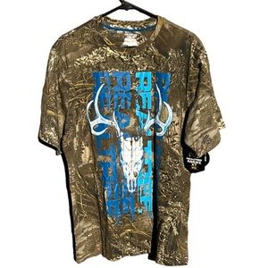 NWT RealTree Max-1 XT Men’s Camo Short Sleeved Top w/Skull Graphic Large
